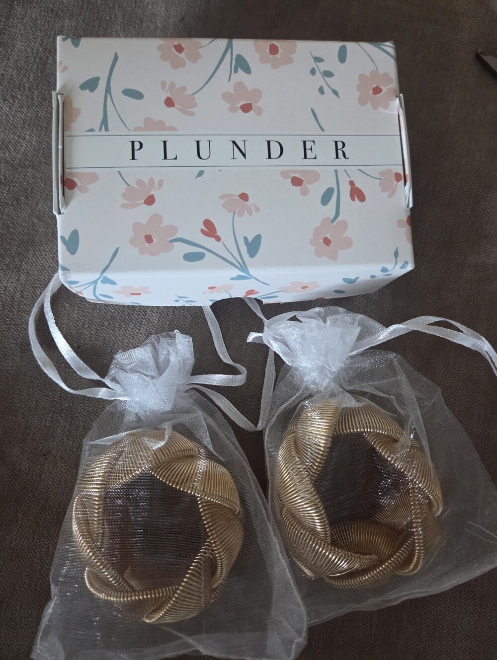 2 NEW Plunder Gold Twisted Coil Stretch Bracelets- Twin Set